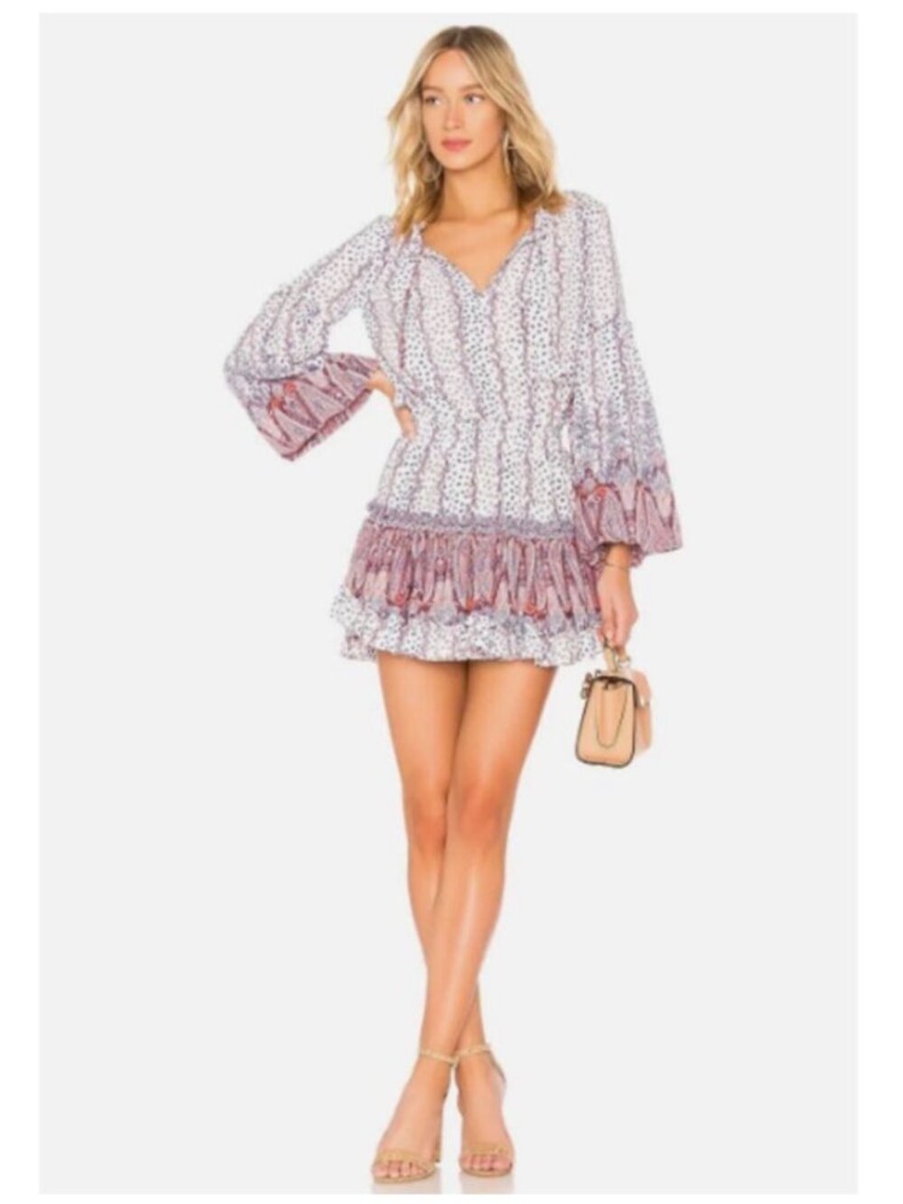 Misa Elisabetta Pink Paisley Dress Size S